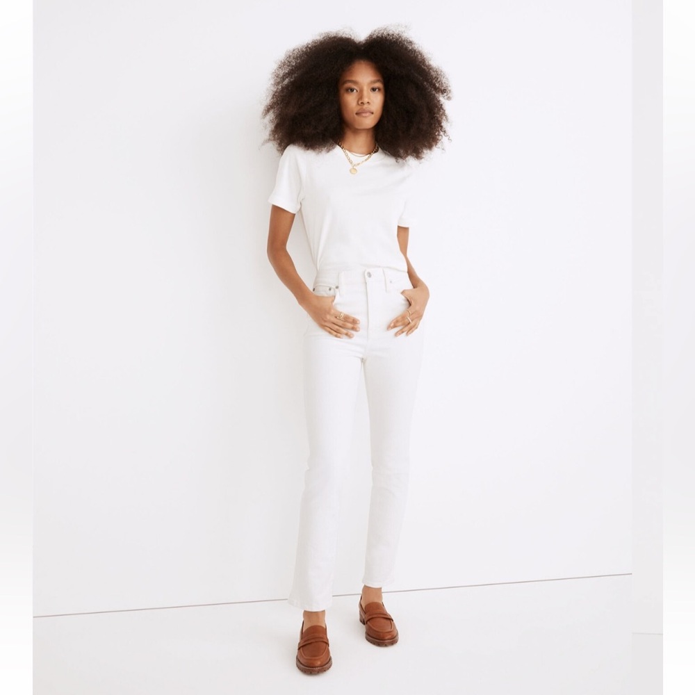 MADEWELL The Perfect Vintage Jean in Tile White with Comfort Stretch Denim